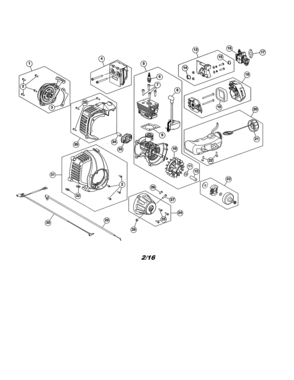 Short Block/fuel Tank Diagram and Parts List for  Craftsman Trimmer