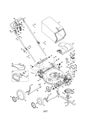 Lawn Mower Diagram and Parts List for  Craftsman Lawn Mower