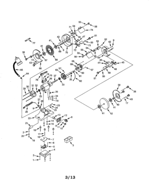 Bench Grinder Diagram and Parts List for  Craftsman Grinder