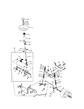 Steering Assembly Diagram and Parts List for  Craftsman Lawn Tractor