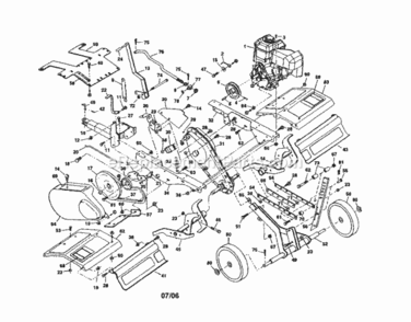 Page A Diagram and Parts List for  Craftsman Tiller