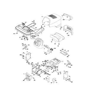Chassis And Enclosures Diagram and Parts List for  Craftsman Lawn Tractor