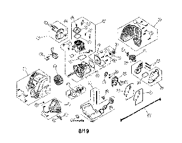 Engine assembly Diagram and Parts List for  Craftsman Trimmer