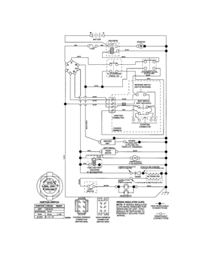 Schematic Diagram and Parts List for  Craftsman Lawn Tractor
