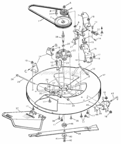 Page E Diagram and Parts List for  Craftsman Lawn Tractor