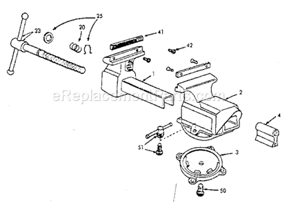 Unit Parts Diagram and Parts List for  Craftsman Vise