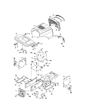 Chassis And Enclosures Diagram and Parts List for  Craftsman Lawn Tractor
