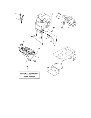 Engine Diagram and Parts List for  Craftsman Lawn Tractor