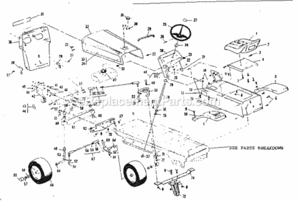 Page A Diagram and Parts List for  Craftsman Lawn Tractor