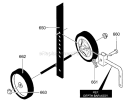 Wheel Assembly Diagram and Parts List for  Craftsman Cultivator