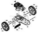 Engine And Rear Tires Diagram and Parts List for  Craftsman Trimmer