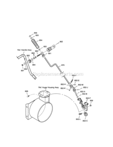 Page H Diagram and Parts List for  Craftsman Snow Blower