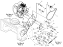 Engine And Drive Diagram and Parts List for  Craftsman Snow Blower