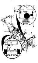 Decals Diagram and Parts List for  Craftsman Snow Blower