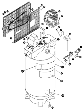 Default Diagram and Parts List for Type 1 Craftsman Compressor