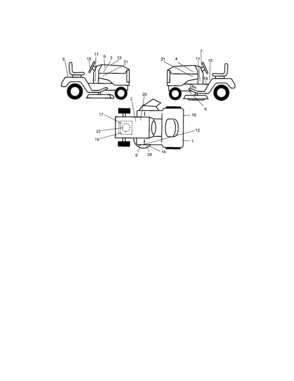 Decals Diagram and Parts List for  Craftsman Lawn Tractor