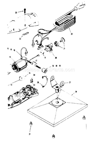 Base Assembly Diagram and Parts List for  Craftsman Multi-Tool