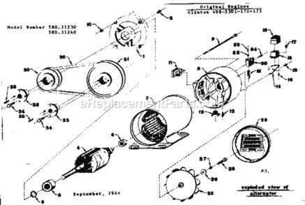 Page A Diagram and Parts List for  Craftsman Generator