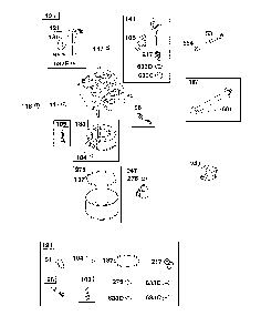 Carburetor/fuel supply Diagram and Parts List for  Craftsman Lawn Tractor