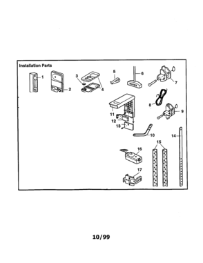 Installation Parts Diagram and Parts List for  Craftsman Garage Door Opener