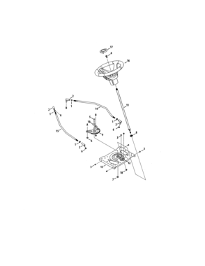 Steering Diagram and Parts List for  Craftsman Lawn Tractor