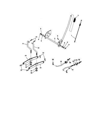 Lift Diagram and Parts List for  Craftsman Lawn Tractor