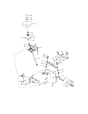 Steering Diagram and Parts List for  Craftsman Lawn Tractor