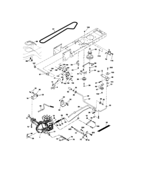 Ground Drive Diagram and Parts List for  Craftsman Lawn Tractor