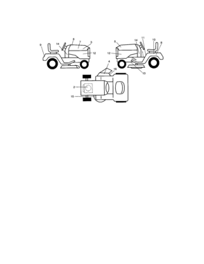 Decals Diagram and Parts List for  Craftsman Lawn Tractor