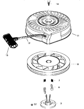 Starter 590738 Diagram and Parts List for  Craftsman Engine
