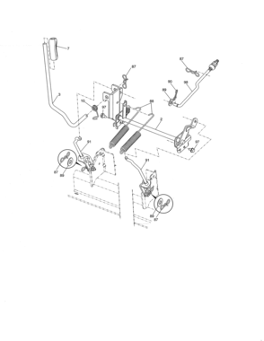 Lift Diagram and Parts List for  Craftsman Lawn Tractor