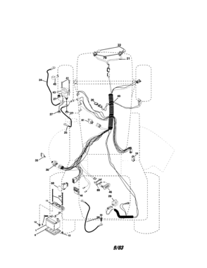 Electrical Diagram and Parts List for  Craftsman Lawn Tractor