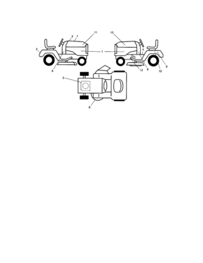 Decals Diagram and Parts List for  Craftsman Lawn Tractor
