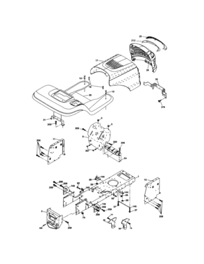 Chassis And Enclosures Diagram and Parts List for  Craftsman Lawn Tractor