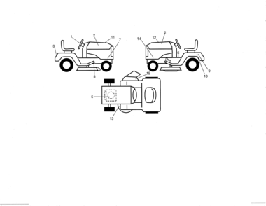 Decals Diagram and Parts List for  Craftsman Lawn Tractor
