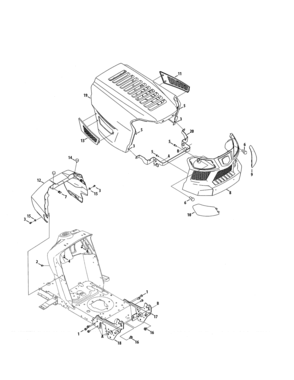 Bumper/hood Diagram and Parts List for  Craftsman Lawn Tractor
