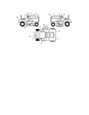 Decals Diagram and Parts List for  Craftsman Lawn Tractor