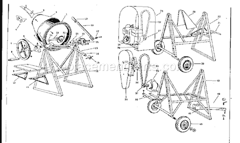 Page A Diagram and Parts List for 713752401  Craftsman Cement Mixer