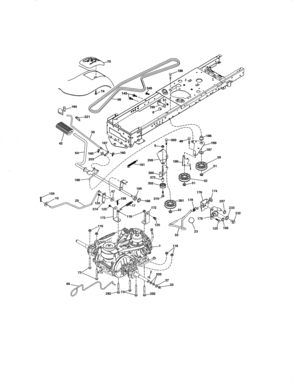 Ground Drive Diagram and Parts List for  Craftsman Lawn Tractor