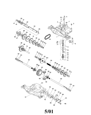 Dana Transaxle Diagram and Parts List for  Craftsman Lawn Tractor