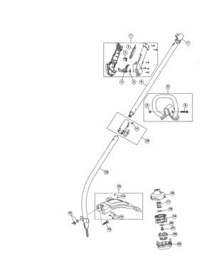 Throttle Housing/shaft/shield Diagram and Parts List for  Craftsman Trimmer