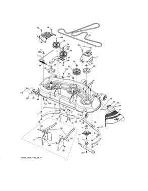 Mower Deck Diagram and Parts List for  Craftsman Lawn Tractor
