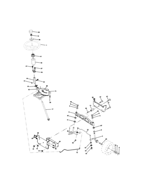 Steering Assembly Diagram and Parts List for  Craftsman Lawn Tractor