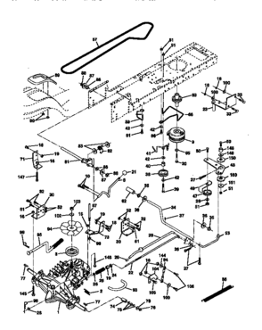 Ground Drive Diagram and Parts List for  Craftsman Lawn Tractor