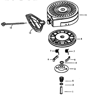 Recoil Starter 590707 (71/143) Diagram and Parts List for  Craftsman Engine