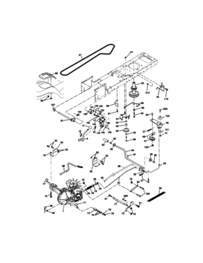 Ground Drive Diagram and Parts List for  Craftsman Lawn Tractor