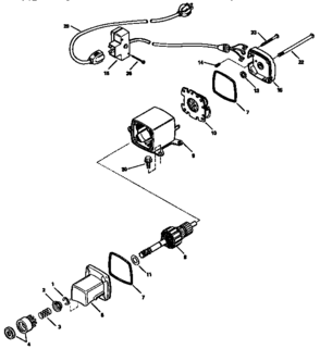 Starter Motor 33290d (71/143) Diagram and Parts List for  Craftsman Lawn Mower