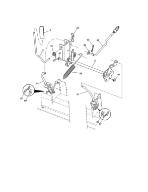 Lift Diagram and Parts List for  Craftsman Lawn Tractor