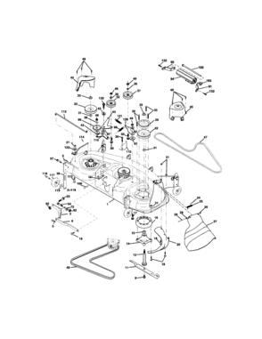 Mower Deck Diagram and Parts List for  Craftsman Lawn Tractor