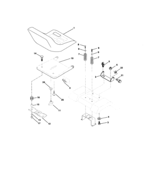 Seat Assembly Diagram and Parts List for  Craftsman Lawn Tractor